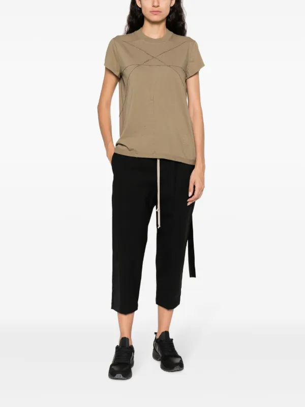 （Pa_sk）RickOwensDRAWSTRING CROPPED Rick Owens side-stripe Cropped Trousers | Black | FARFETCH