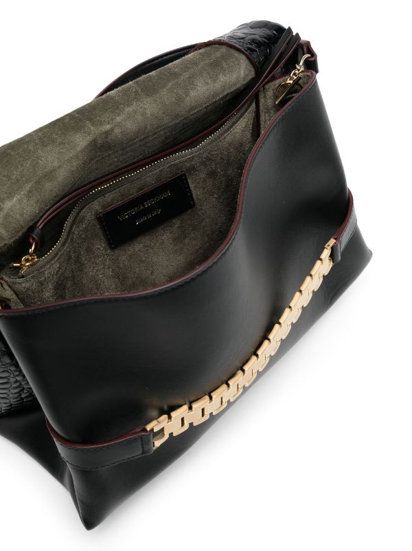 Victoria Beckham Classic Chain embossed-crocodile Clutch Bag