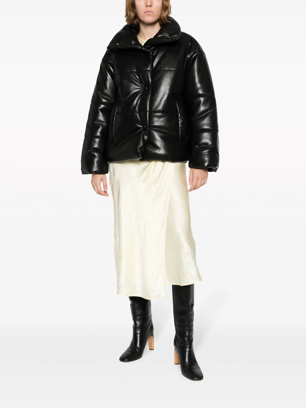 Nanushka Hide faux-leather puffer jacket - Zwart