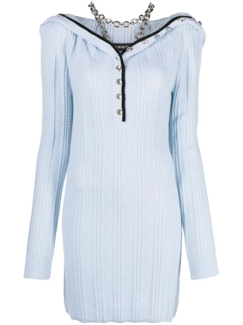 Y/Project ruffle-collar merino wool minidress