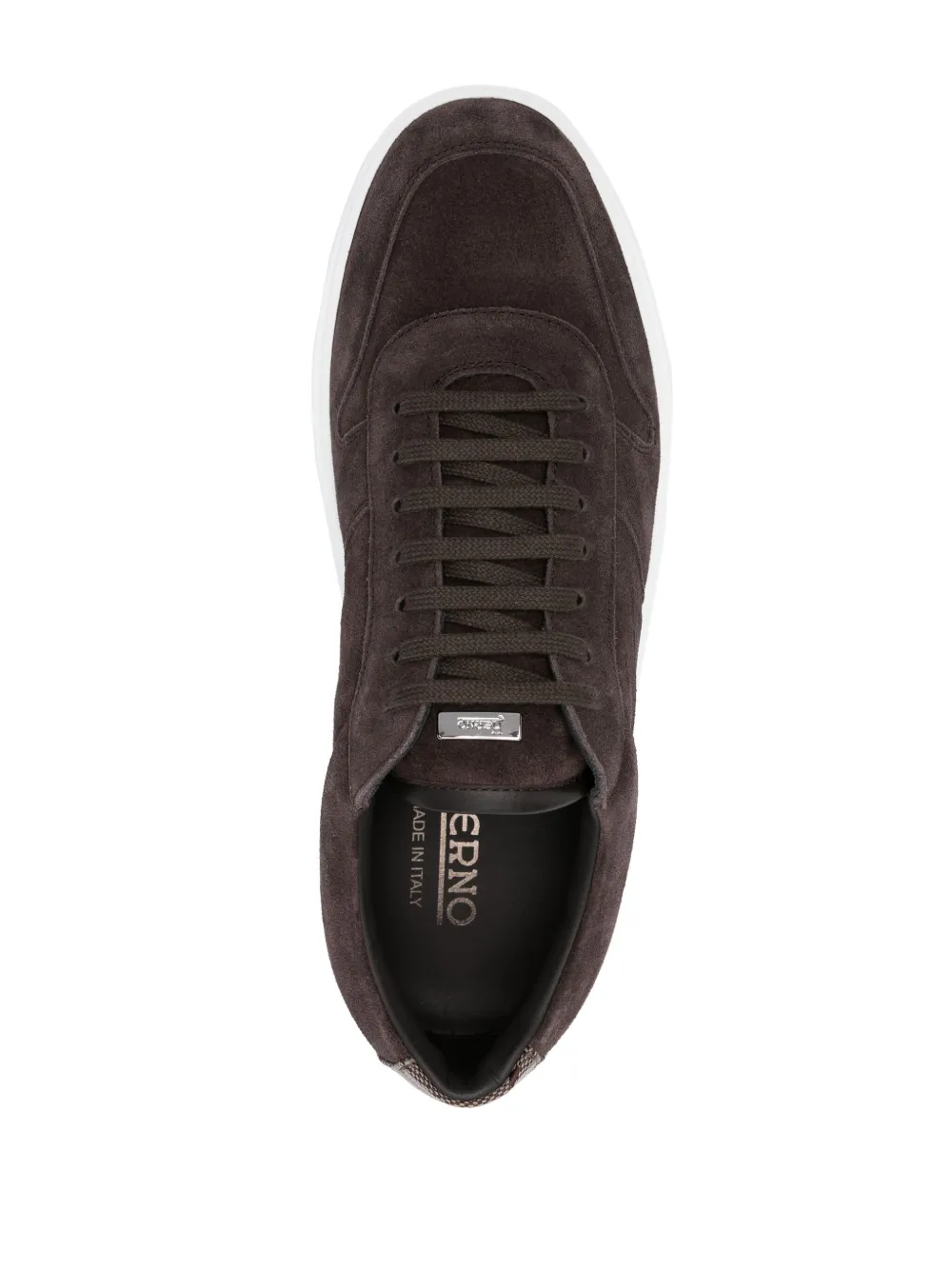 Herno Monogram-pattern Suede Sneakers In Brown