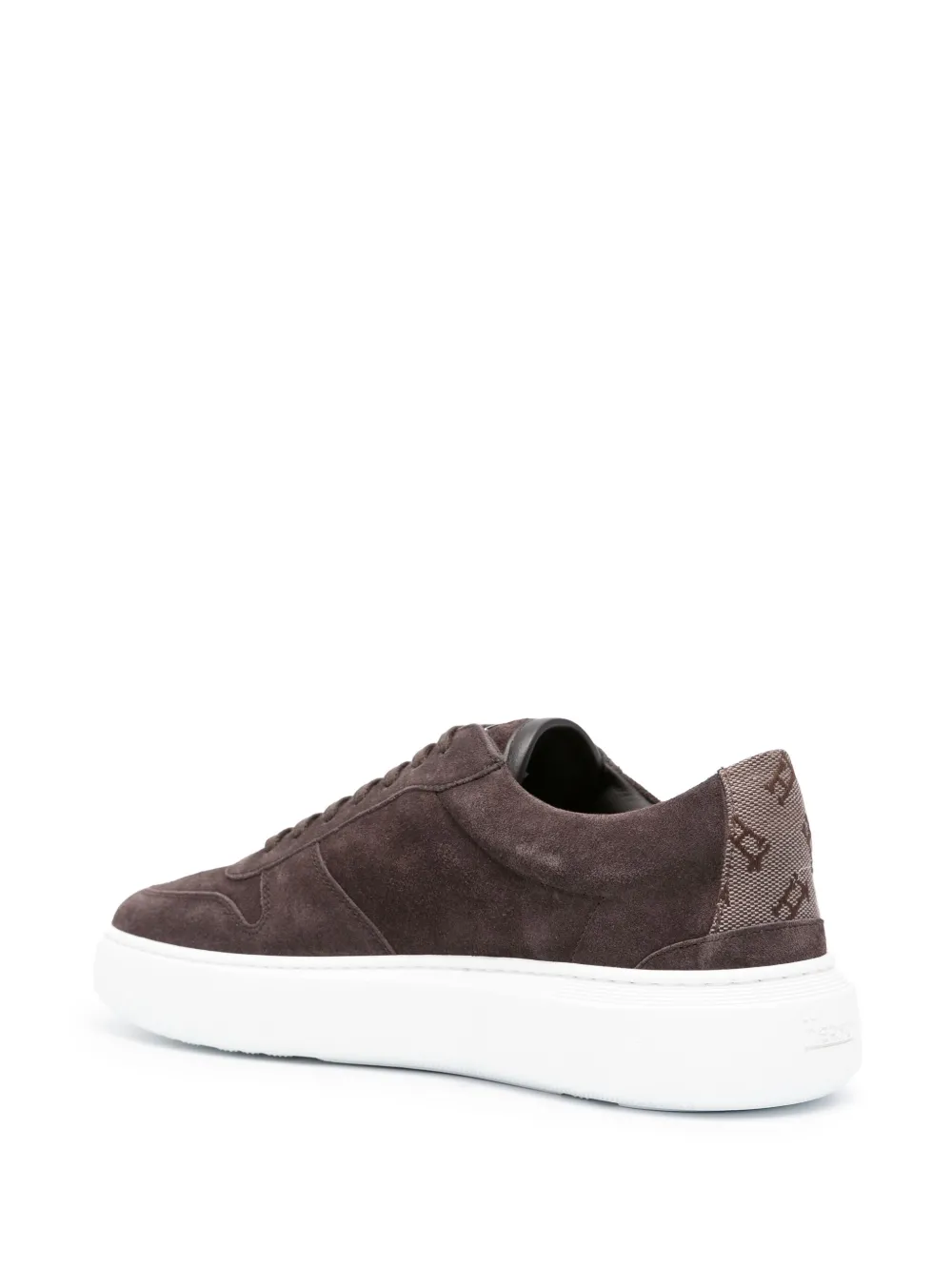 Herno Monogram-pattern Suede Sneakers In Brown