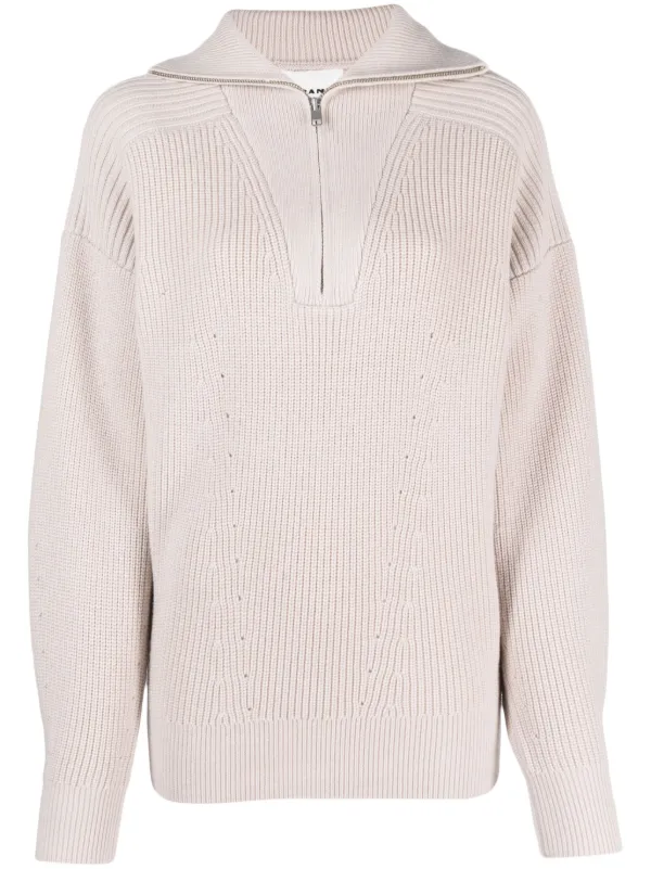 Marant Étoile Benny Half-zip Sweater in Neutrals