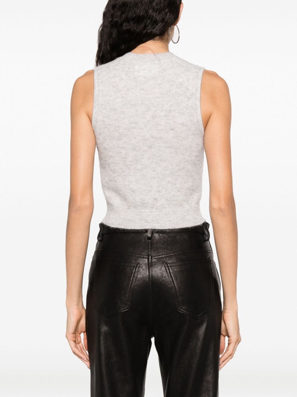 Shop Marant Etoile Mélange-effect Fine-knit Vest In Grey