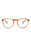 Persol tortoiseshell-effect round-frame glasses - Brown