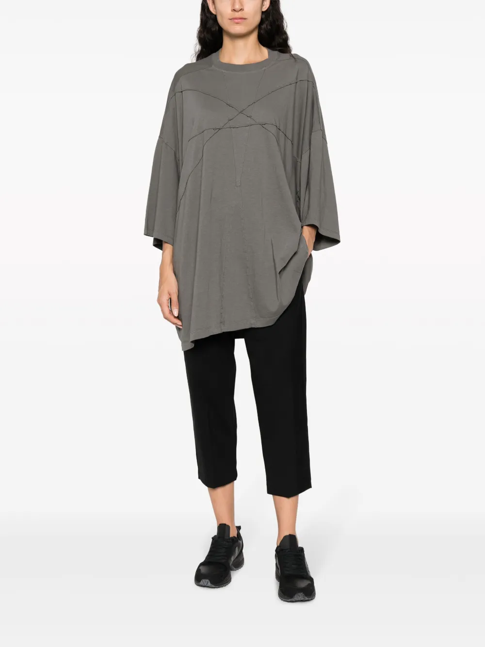 Rick Owens DRKSHDW Pentagram-seam cotton T-shirt - Grijs