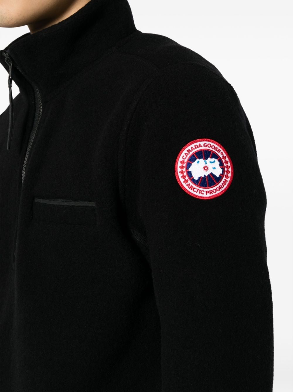 Shop Canada Goose Lawson Logo-print Fleece Sweatshirt In Black
