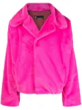 STYLAND spread-collar faux-fur jacket - Pink