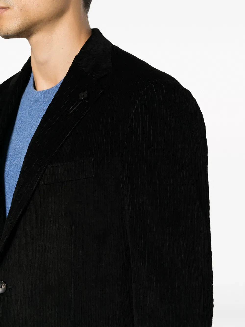 Lardini Ribfluwelen blazer Zwart