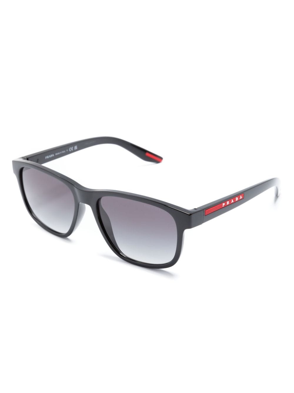 Prada Linea Rossa Linea Rossa-logo square sunglasses - Zwart