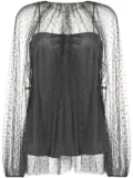 RED Valentino polka-dot tulle blouse - Grey