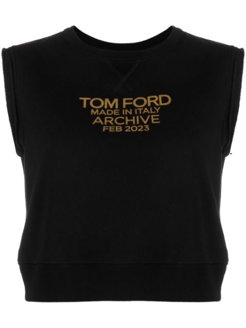 TOM FORD logo-print cotton tank top