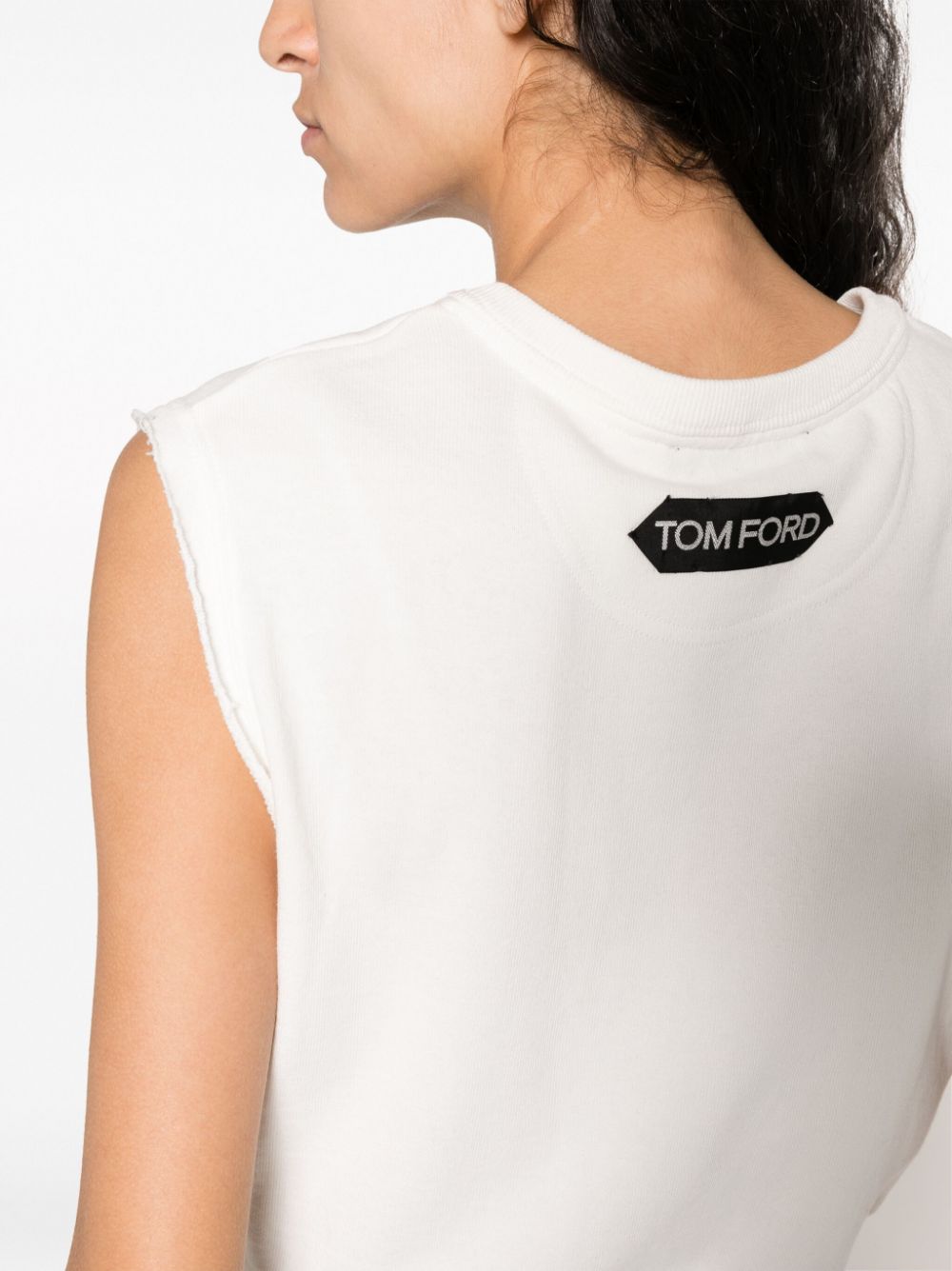 Shop Tom Ford Logo-print Cotton Tank Top In White