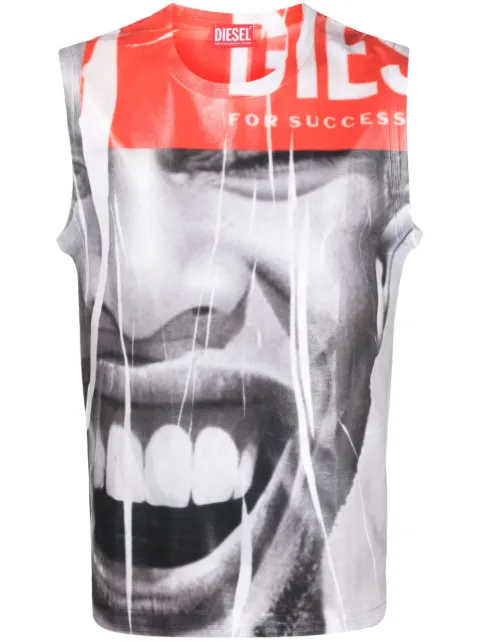 Diesel logo-print cotton tank 