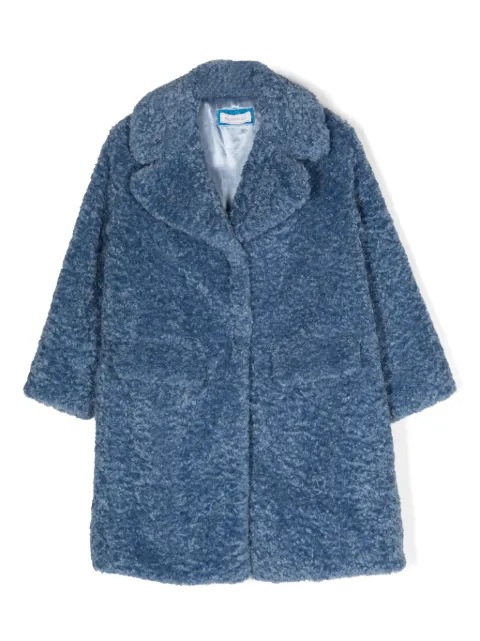 Monnalisa faux-shearling single-breasted coat