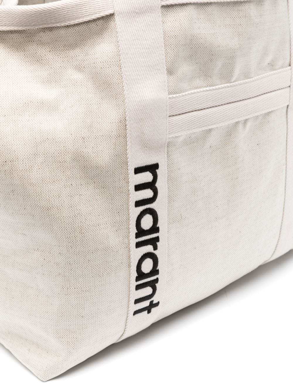Shop Isabel Marant Darwen Logo-embroidered Tote Bag In Neutrals