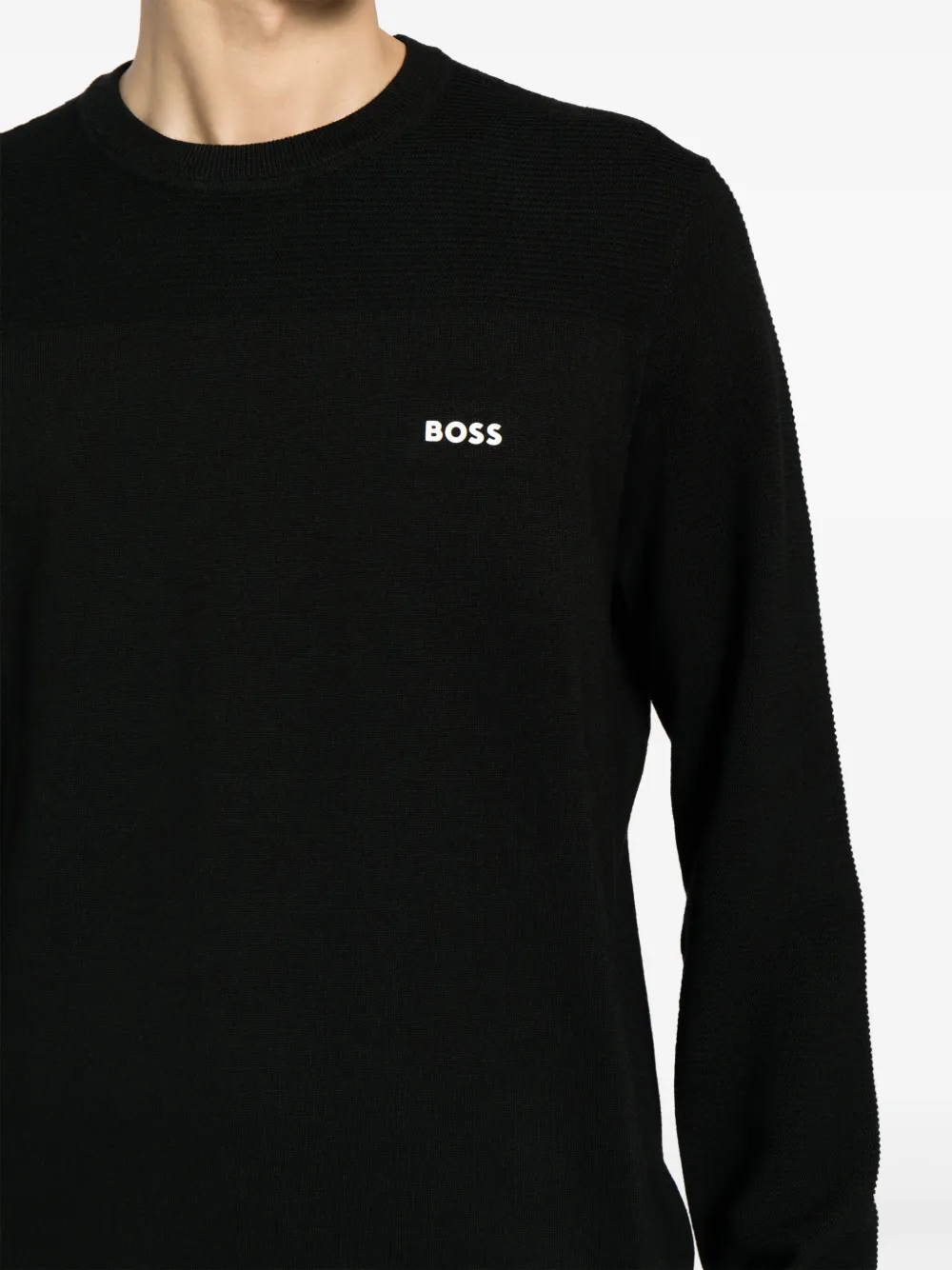 BOSS Trui met logoprint Zwart
