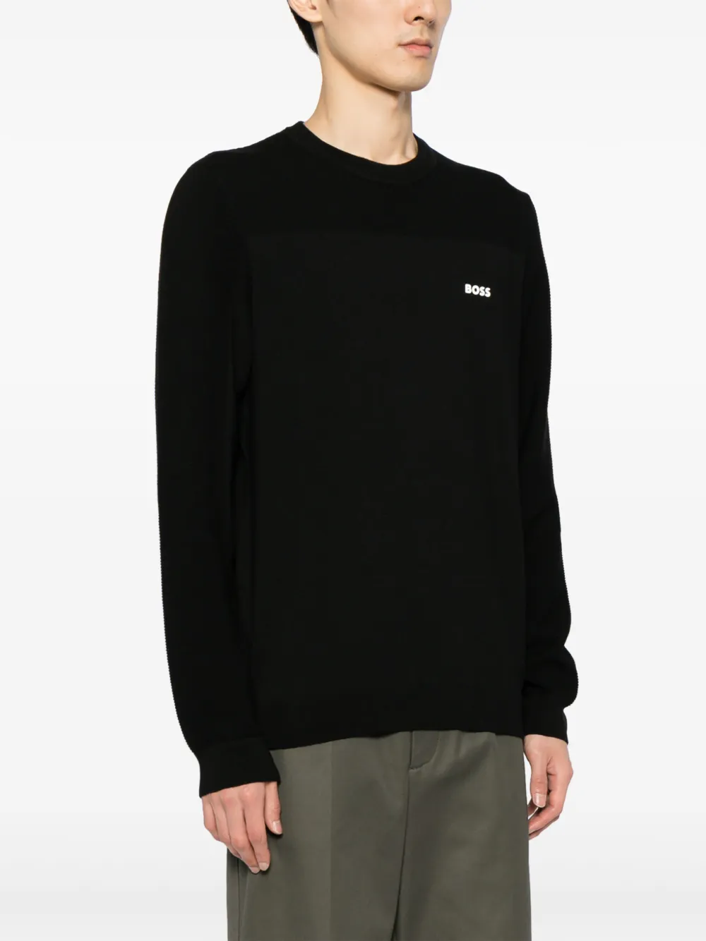 BOSS Trui met logoprint Zwart