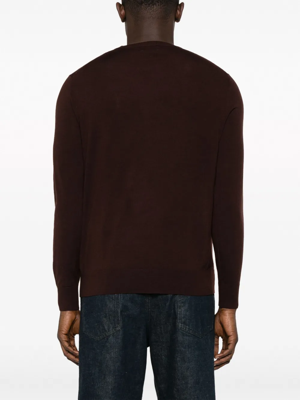 Ballantyne Crew-neck Wool Jumper In Brown