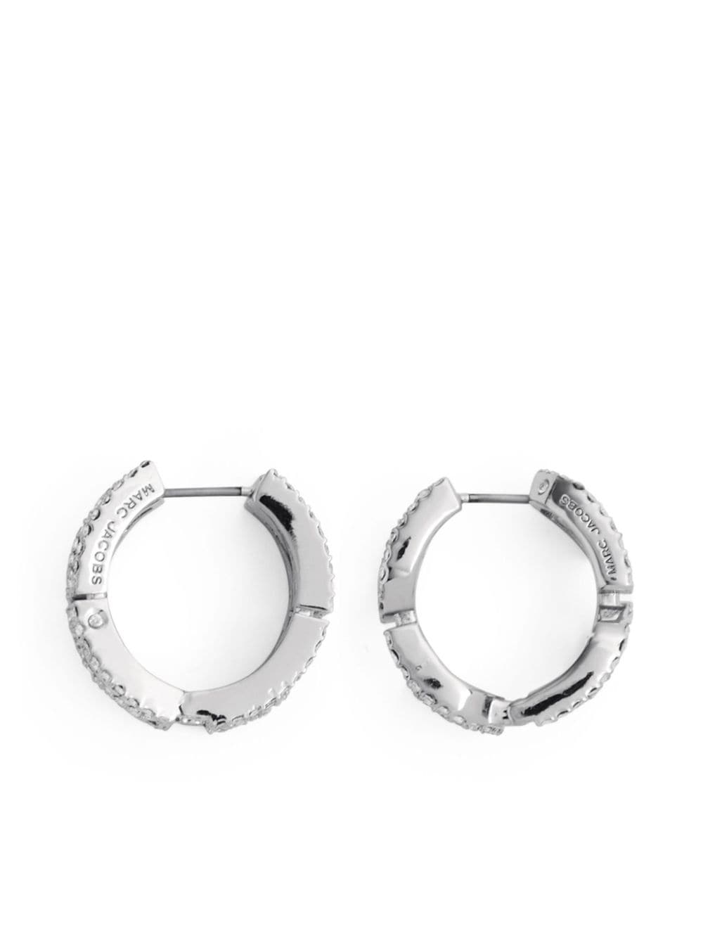 Image 2 of Marc Jacobs The Monogram pavé huggie earrings