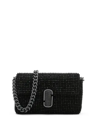 Marc Jacobs The Rhinestone J Marc Mini Shoulder Bag | Black | FARFETCH