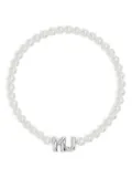 Marc Jacobs MJ logo-lettering pearl necklace - White