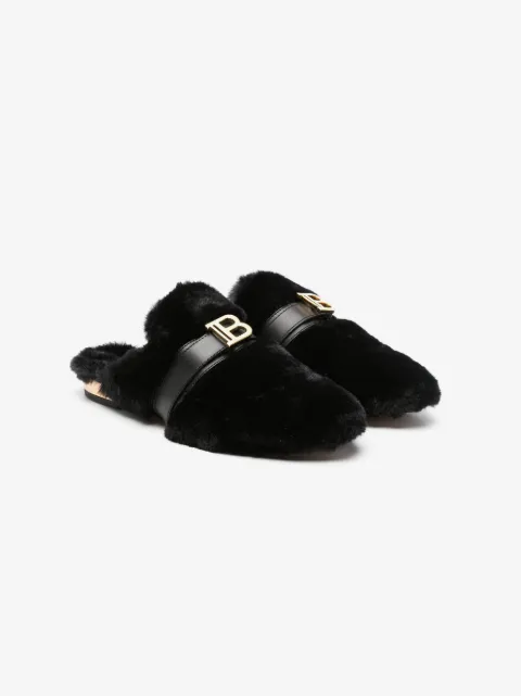 Balmain Kids Slippers con placca logo