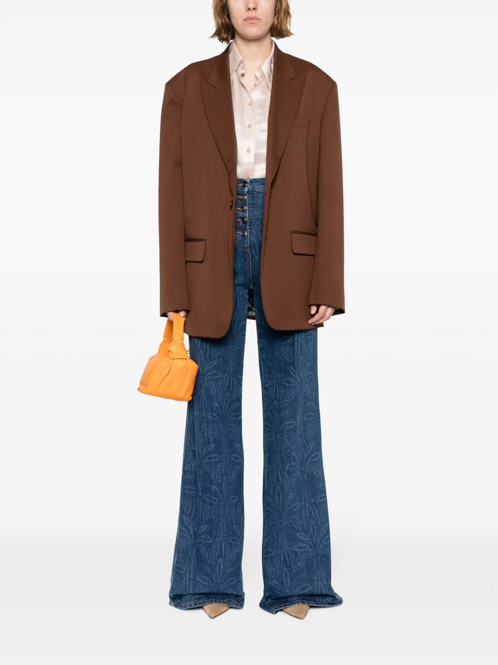 Shop Etro Buttoned Flared Jeans In Blau