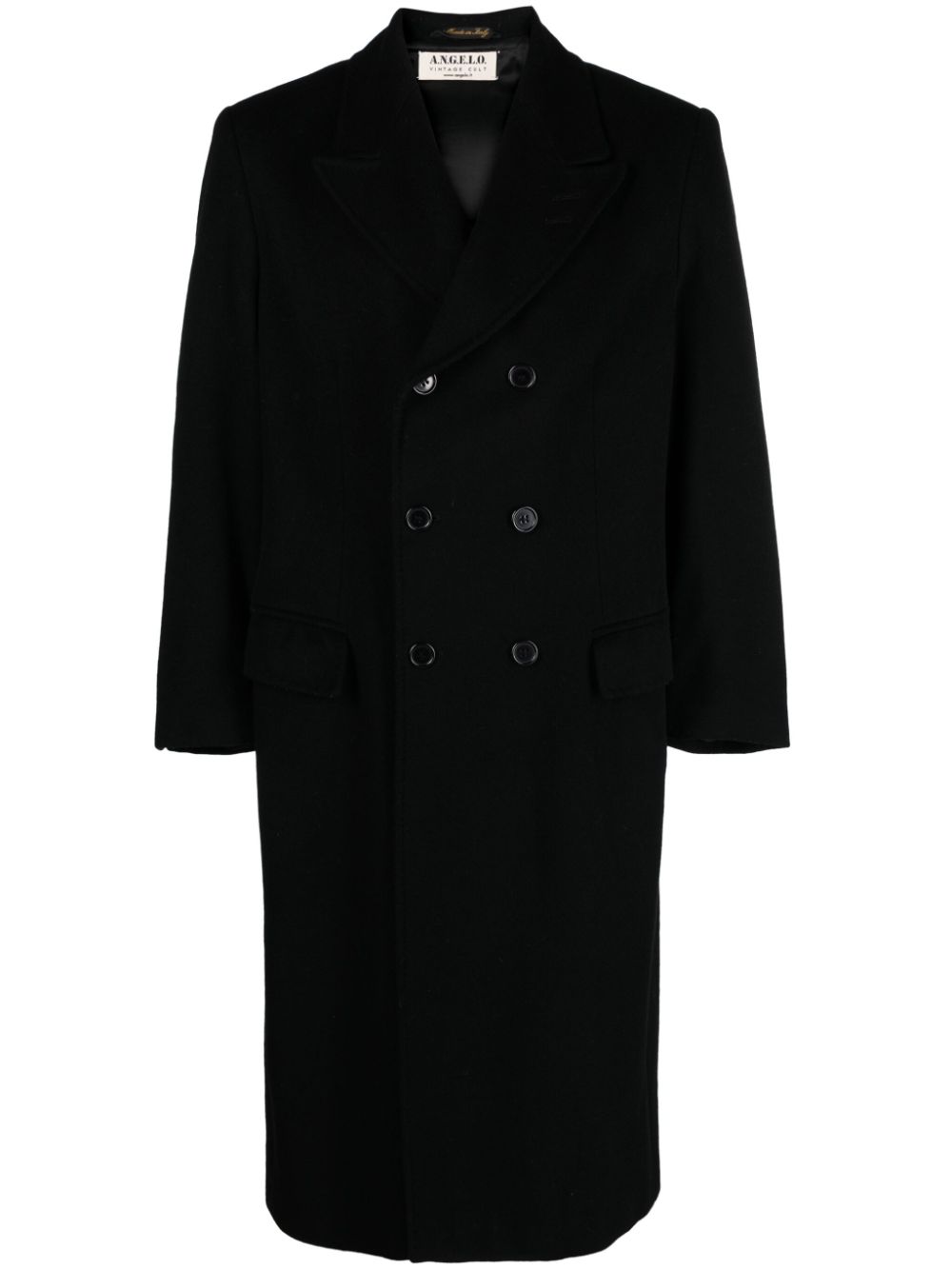 A.N.G.E.L.O. Vintage Cult 1990 double-breasted maxi coat – Black