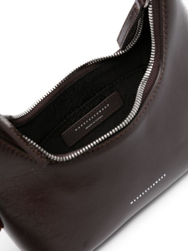 Marge Sherwood Mini Hobo Leather Shoulder Bag Dark Brown