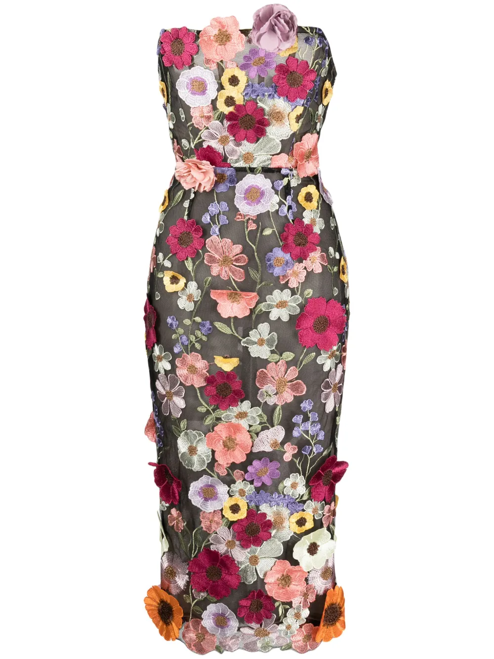 Bronx and Banco floral-detailing strapless dress | Black | Image 1