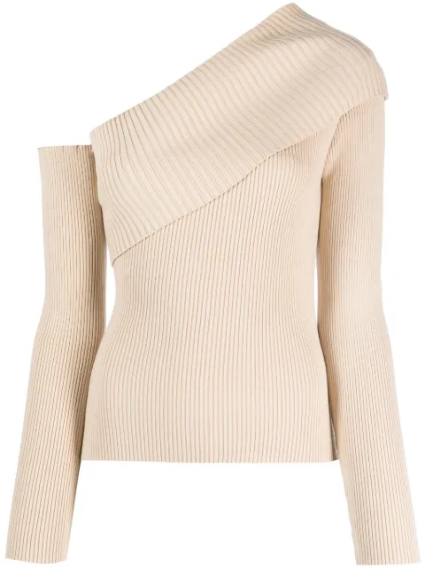 Federica Tosi off-shoulder ribbed-knit jumper
