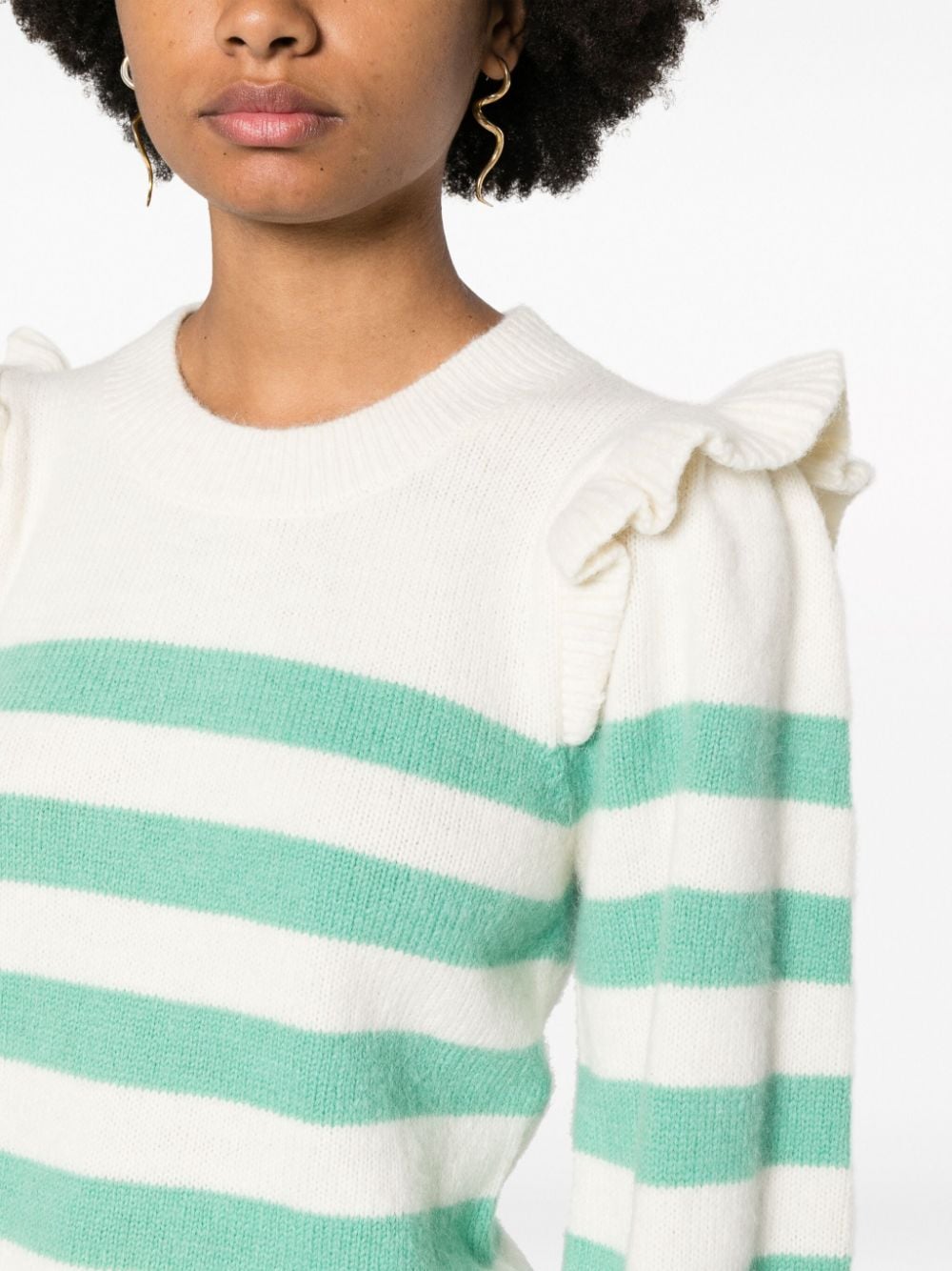 Shop Baum Und Pferdgarten Camryn Striped Knitted Jumper In Neutrals