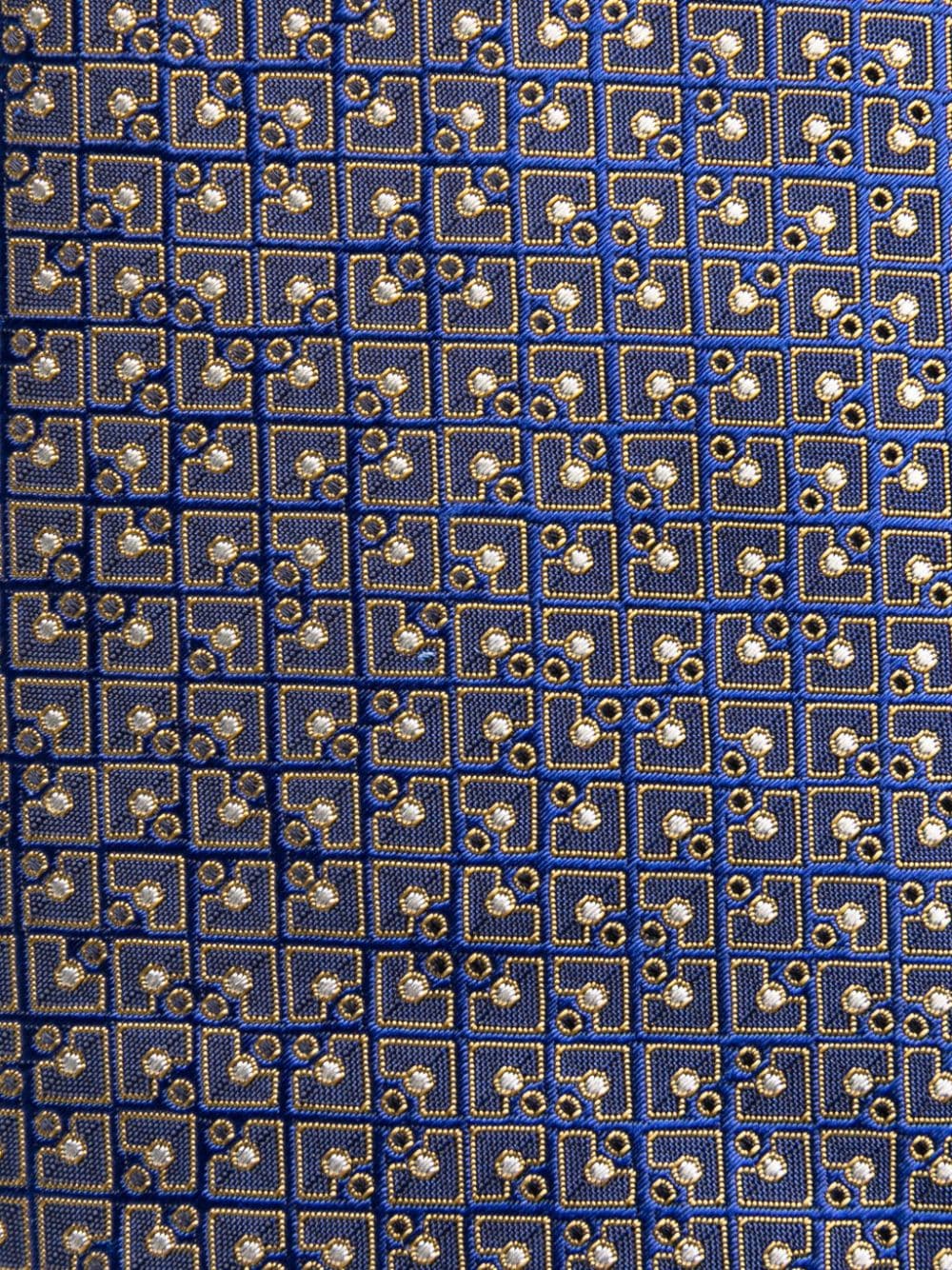 Canali Stropdas met geometrische print - Blauw