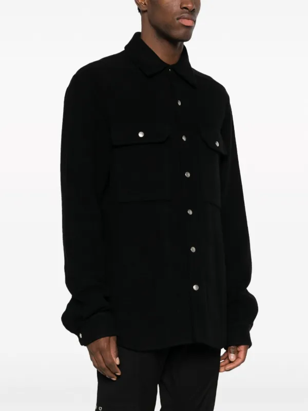 Rick Owens カシミア シャツジャケット | ブラック | FARFETCH JP