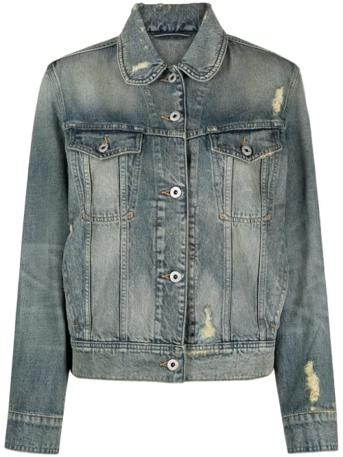 Veste en jean à col claudine - Kenzo - Modalova