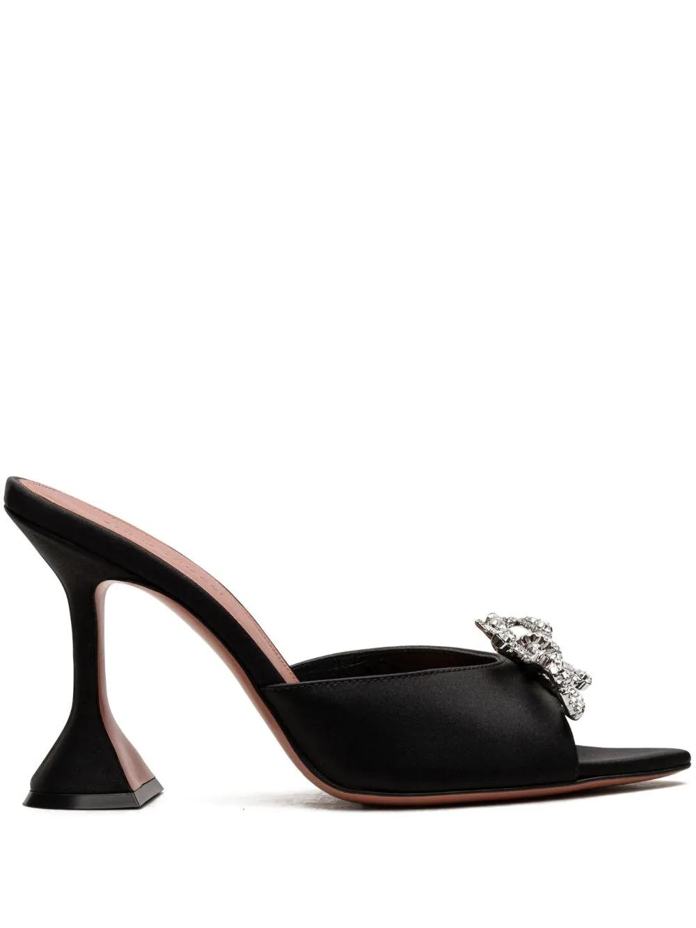 Shop Amina Muaddi Rosie 95mm Crystal-embellished Sandals In Black