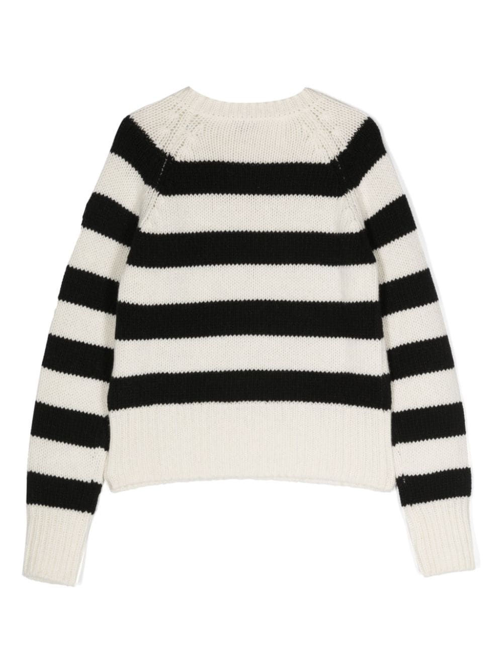 Moncler Enfant striped-pattern virgin-wool jumper - Zwart
