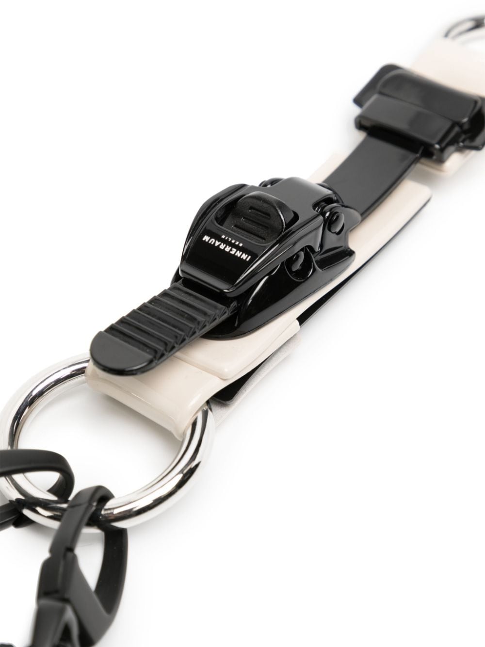 Shop Innerraum Patent-finish Leather Key Chain In Black