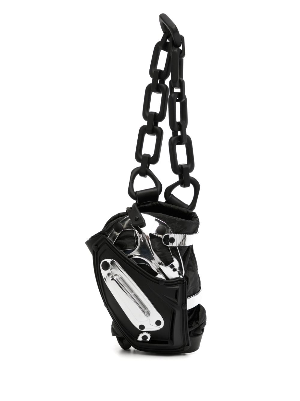 chain-link panelled mini bag