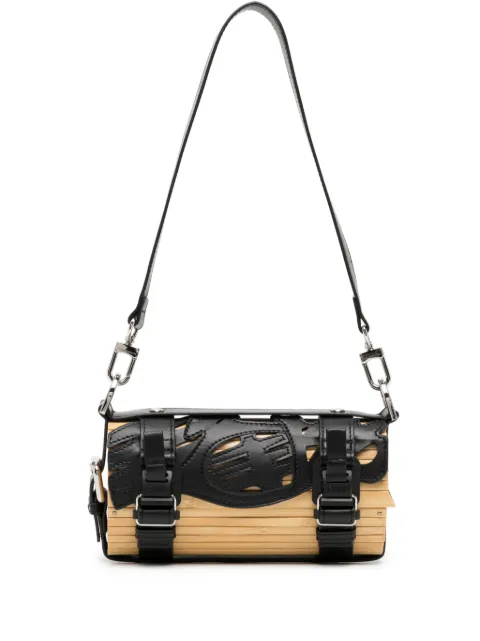 Feng Chen Wang logo-print bamboo shoulder bag 