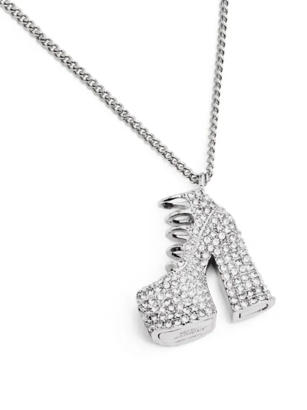 Marc Jacobs The Pavé Kiki Boot Necklace | Silver | FARFETCH
