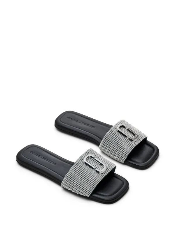 Marc Jacobs The Rhinestone J Marc Sandals | Black | FARFETCH