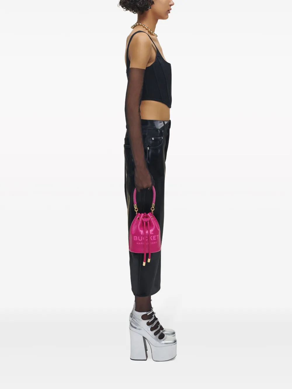 Marc Jacobs The Mini leren bucket-tas Roze