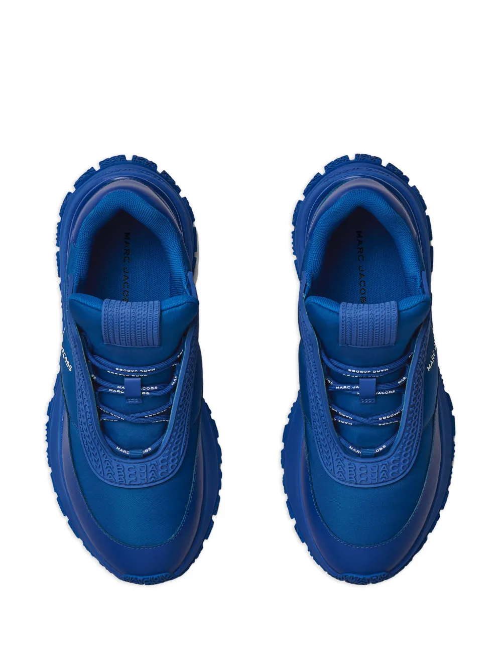 Shop Marc Jacobs The Lazy Runner Logo-embossed Sneakers In Blue