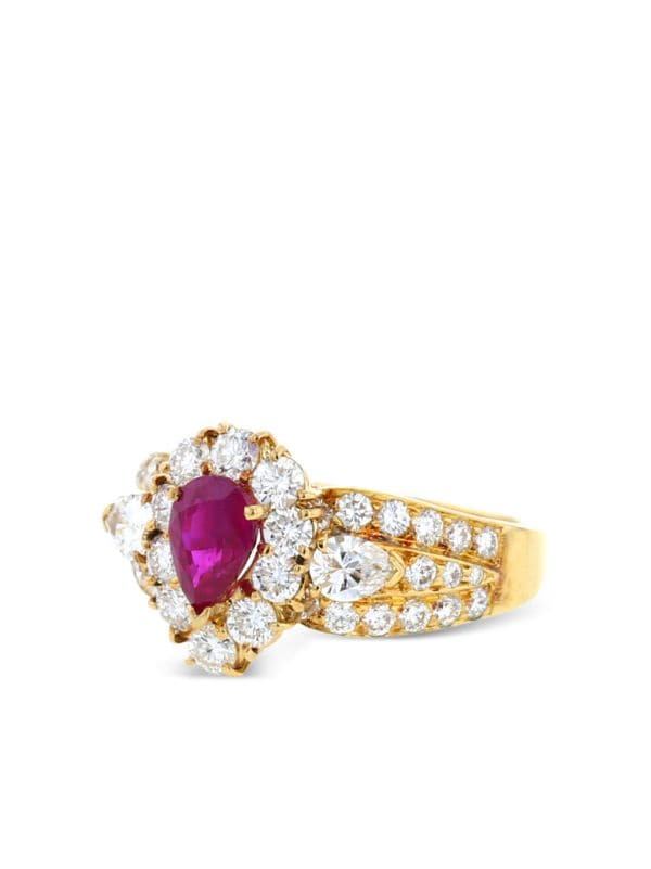 Gold ruby deals ring with diamonds