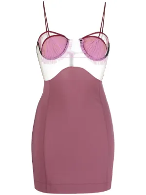 chinese dress ladies Dion Lee Size 2 Nude Polyamide Eastane Body-Con Mini Dress