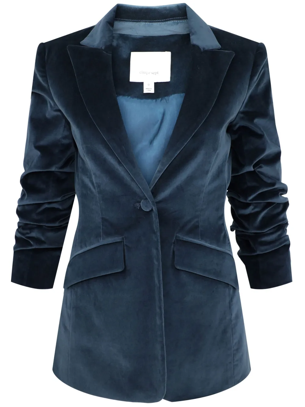 Cinq À Sept Cheyenne Single-breasted Chenille Blazer In Blue