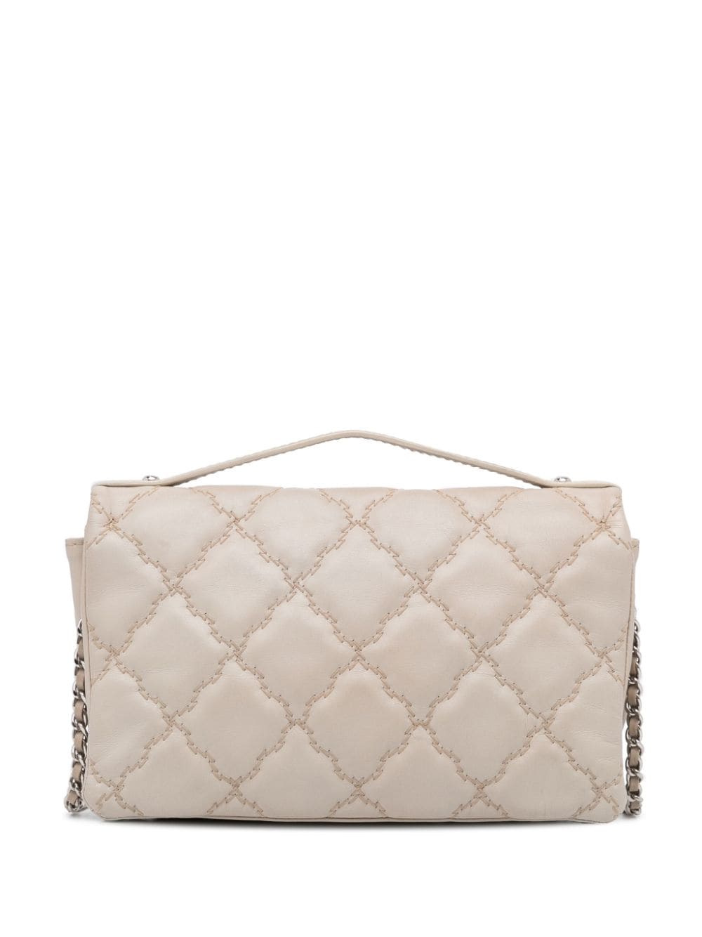 CHANEL Pre-Owned 2004-2005 mini double diamond-quilted Hamptons two-way bag - Beige