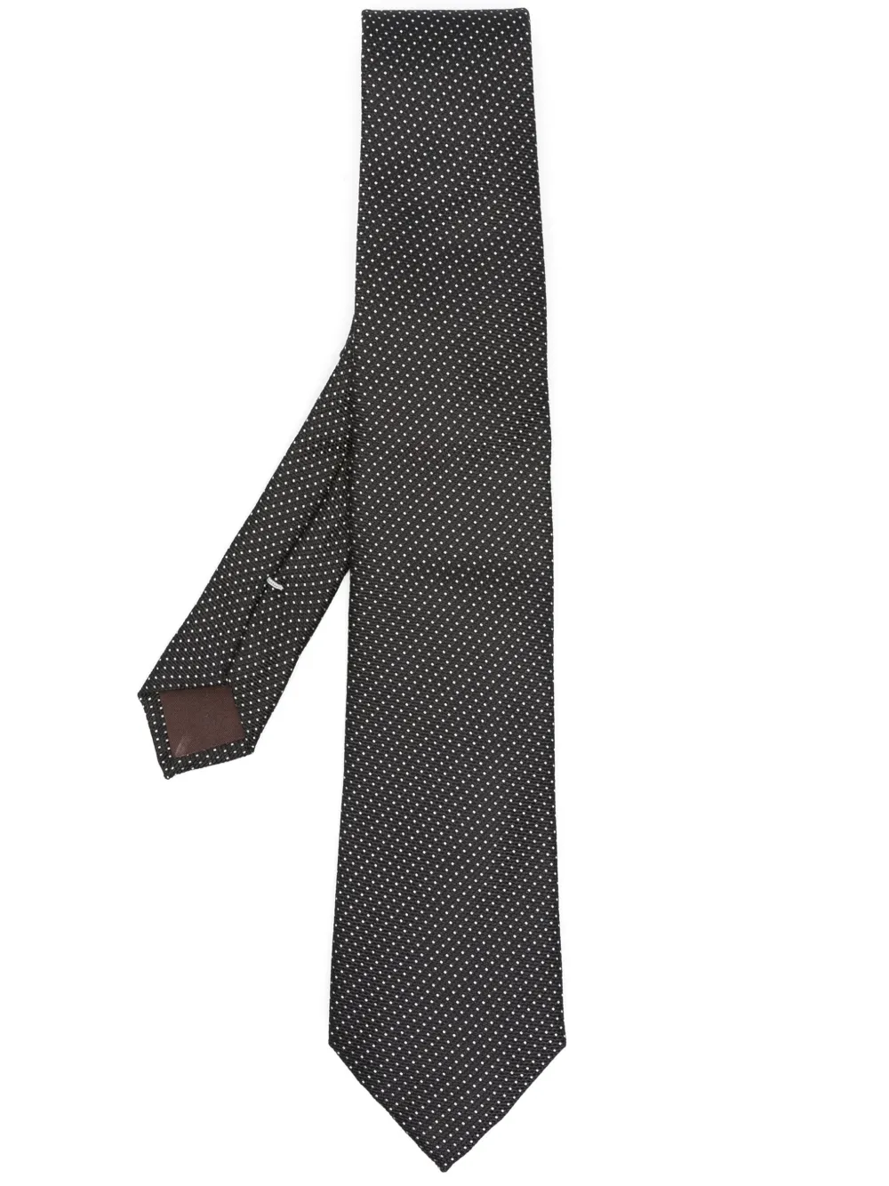 Canali Graphic-print Pointed-tip Tie In Black